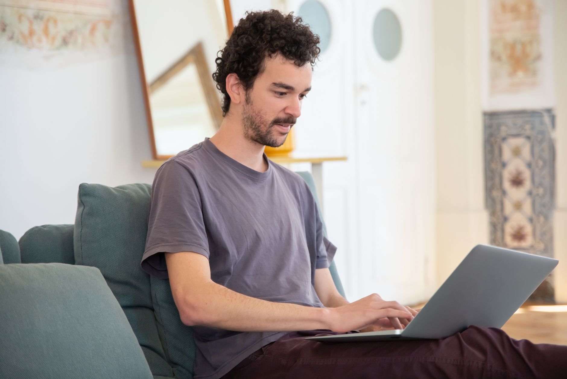 Person comparing broadband deals UK on laptop