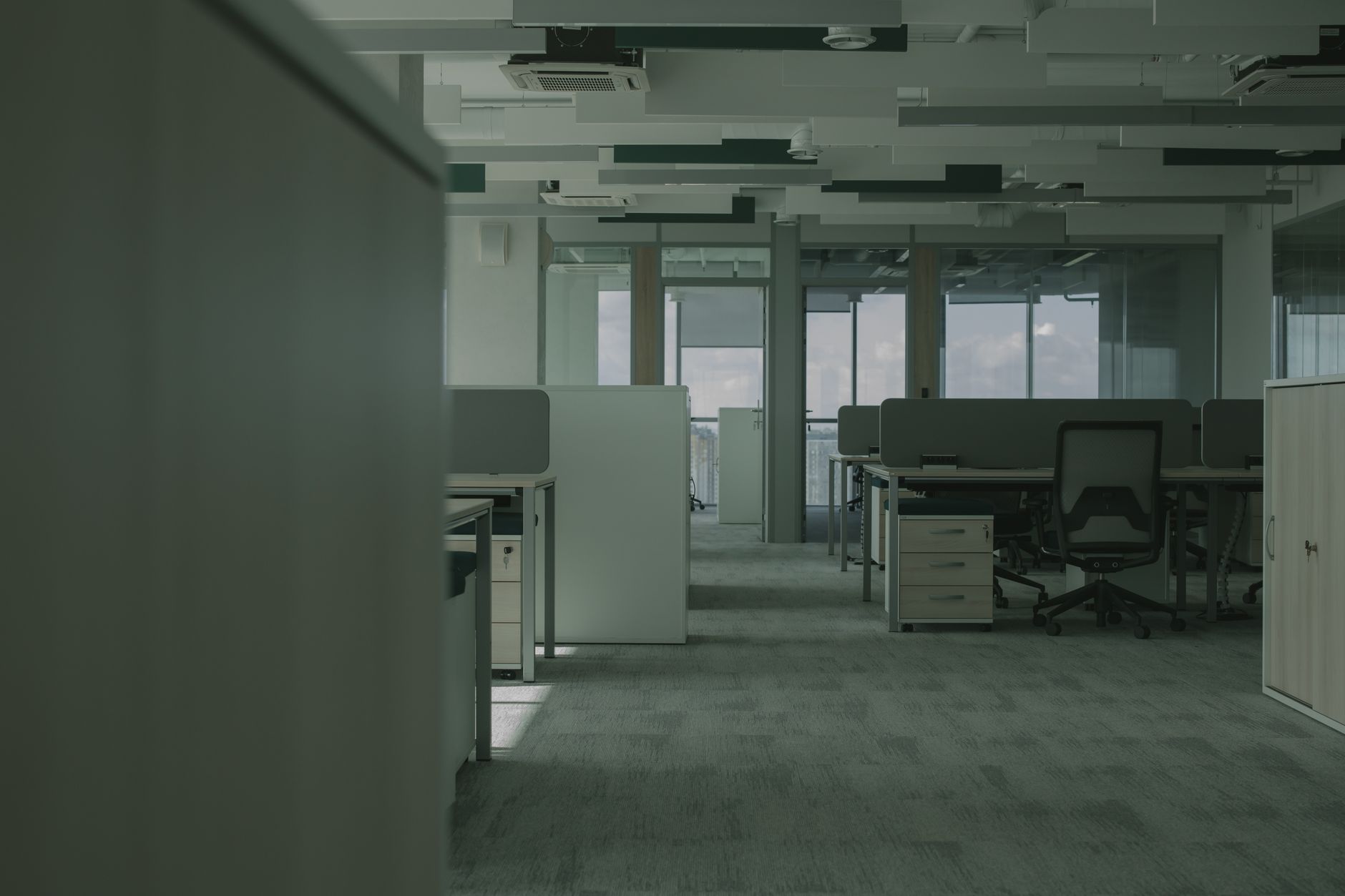 Modern open plan office commercial interior