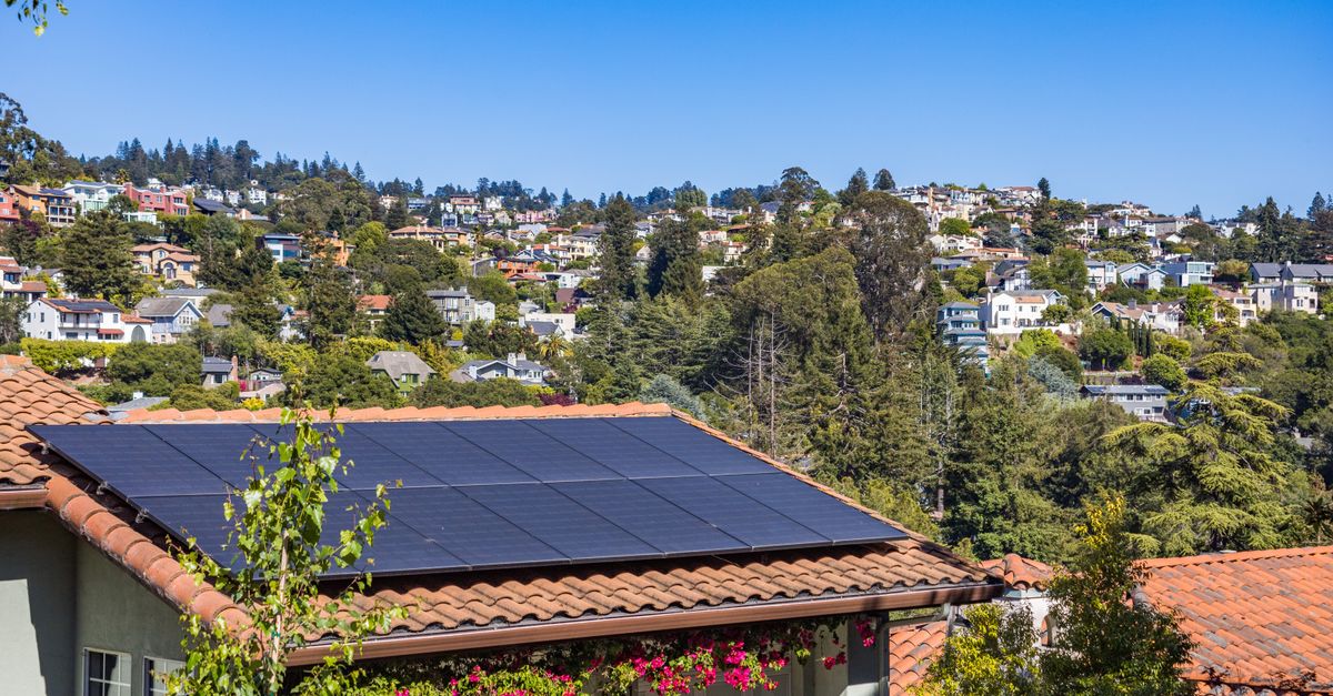 Solar panels installed on a residential rooftop